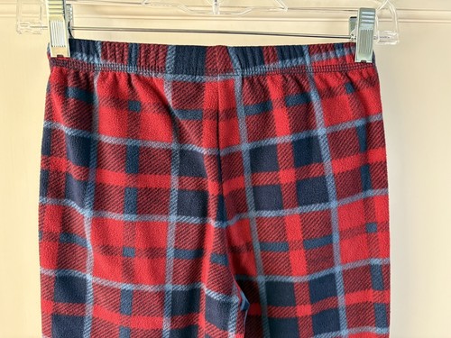 St. Eve Pajama Pants Boys Size 7 Flannel Plaid Red Blue Lounge PJ bottoms 26” L - Picture 4 of 9