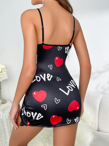 Women's Lingerie Lace Chemise Nightgown Side Split Dress Babydoll Nighty Dress - Picture 6 of 28