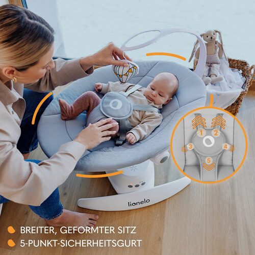  Babywippe Elektrisch Lionelo IRIS Baby Schaukel Wippe 
