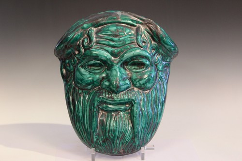 CAS Vietri Dionysus Bacchus Wall Mask Plaque Vintage Italian Majolica Large 16" - Picture 1 of 14