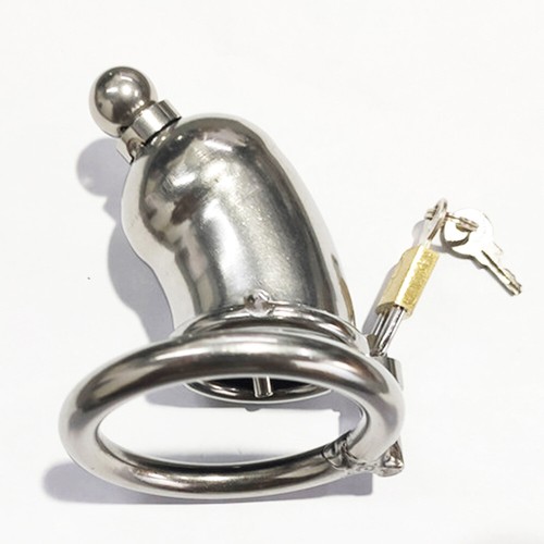 New Stainless Steel Male Chastity Cage Device Men Short Metal Locking Belt - Picture 27 of 63