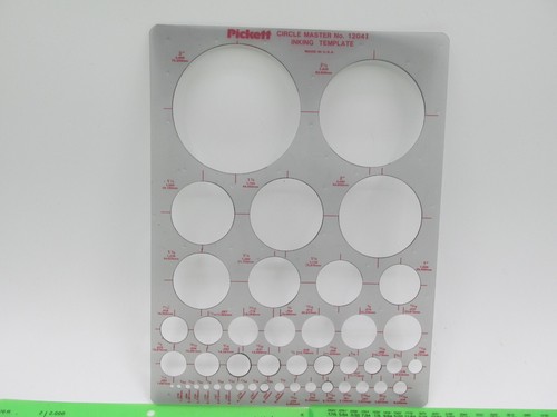 PICKETT CIRCLE MASTER NO. 12041-C-THRU RULER COMPANY CIRCLES T-831 AND T-801! - Picture 3 of 4