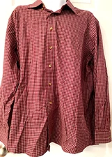L.L. Bean Mens Long Sleeve Red Plaid Shirt XL Reg Wrinkle Resistant