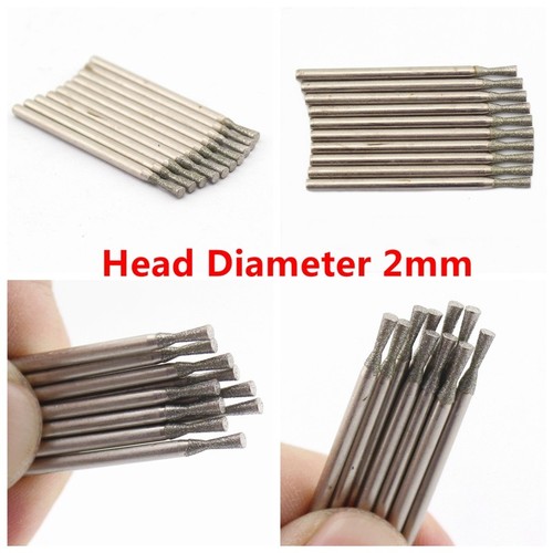 10Pcs 1-8mm INVERTED CONICAL Diamond Grinding Head Bits Jade Carving Burrs - Picture 16 of 17