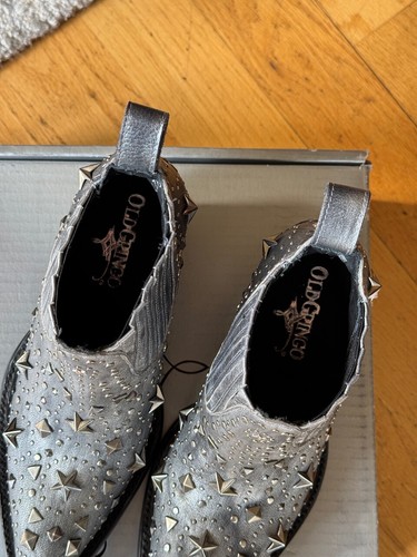 Old Gringo Metal Star Silver Leather Western Bootie Boots Size 6 New with Box - Bild 10 von 12