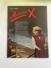 Hoja de venta de póster pulido de película de vista previa en VHS de Madame X Lana Turner