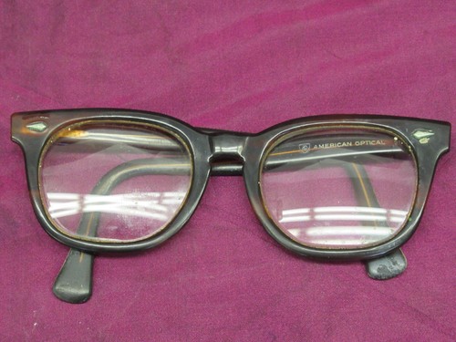 Vintage American Optical 5 1/2 tortoise shell color eye glasses frames