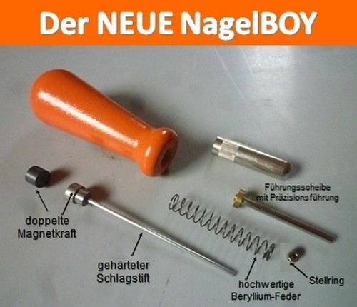 NagelBOY mit Nägel mit 200 Micro-Nägel u. VorBohrer "Z-NAGELN LEICHT GEMACHT" - Picture 2 of 6