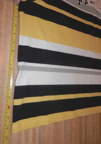 Alfred Dunner 3/4 Sleeve Cotton/Spandex Knit Top Sz.M Black/White/Yellow/Beaded - Picture 11 of 11