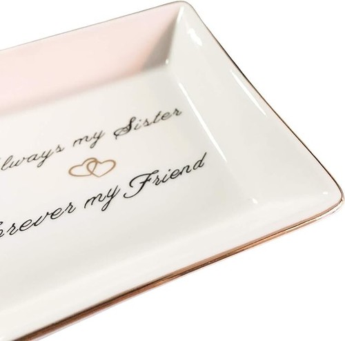 Sisters Jewelry Ring Tray Ceramic Dish Birthday Gifts Decorate Plate Woman - Picture 3 of 6