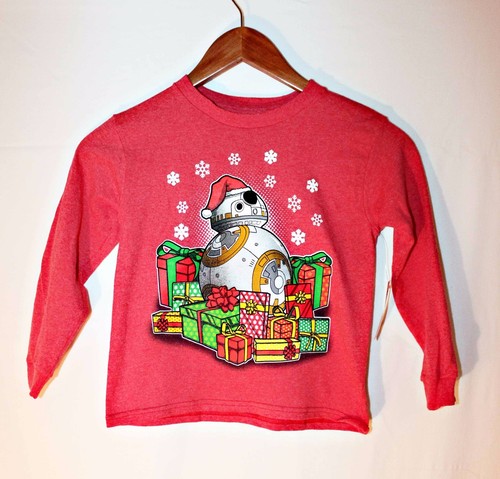Star Wars BB-8 Christmas Long Sleeve T-shirt by MAD ENGINE Boy's Size 4 Red $22 - Picture 3 of 8