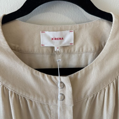 XIRENA Greta Dress Size M Bisque Corduroy Ruffle Midi Prairie Modest A-Line - Picture 5 of 14