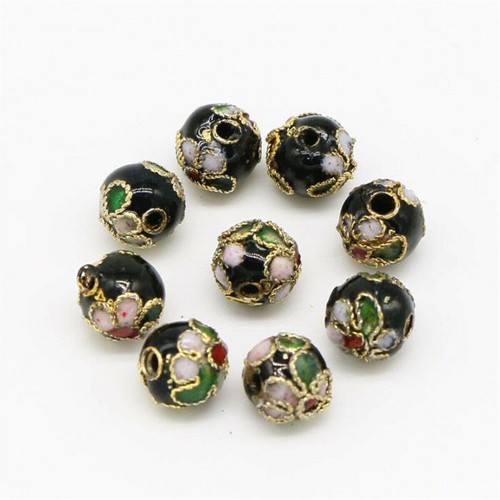 50PCS Handmade Cloisonne Beads Loose Beads Jewelry Making Round Mixed Color - Picture 5 of 7