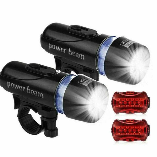 2X Fahrradlicht Set – 5 LED Frontscheinwerfer & Rücklicht, wasserdicht - Bild 2 von 14