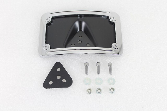 Harley License Plate Curved Bracket FXR Billet Chrome Laydown V-Twin 42-1009 Y2 Harley License Plate Curved Bracket FXR Billet Chrome Laydown V-Twin 42-1009 Y2
