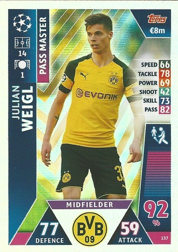 TOPPS MATCH ATTAX - CHAMPIONS LEAGUE 2018/19 FOOTBALL CARDS nos. 1-144 (OF02) - Picture 138 of 145