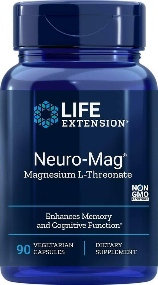Life Extension Neuro-Mag 90 Kapseln Magnesium L-Threonat, Neuromag.