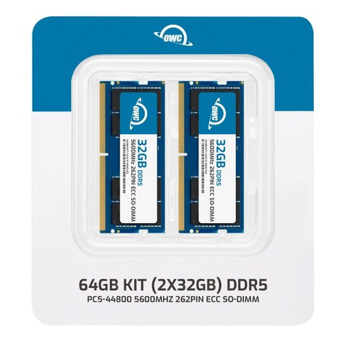 OWC 64GB (2x32GB) DDR5 5600MHz 2Rx8 ECC Unbuffered SODIMM 262pin Arbeitsspeicher RAM - Bild 2 von 7