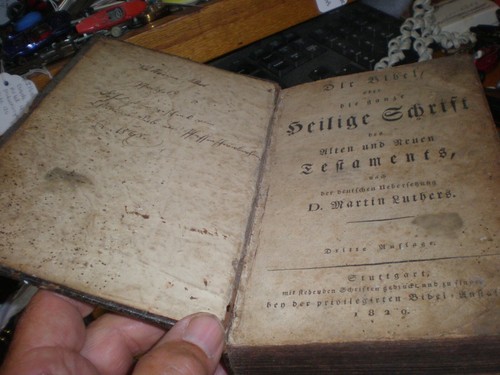 Rare Antique Book 1820 German Bible Old/New Testament 1400 Pages Named Owner - Picture 6 of 12