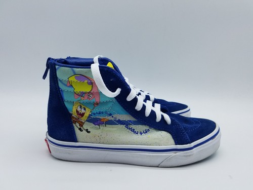 Vans x Spongebob Schwammkopf Reißverschluss High Top Jugend Jungen Größe 3 Skateschuhe blau - Bild 2 von 11