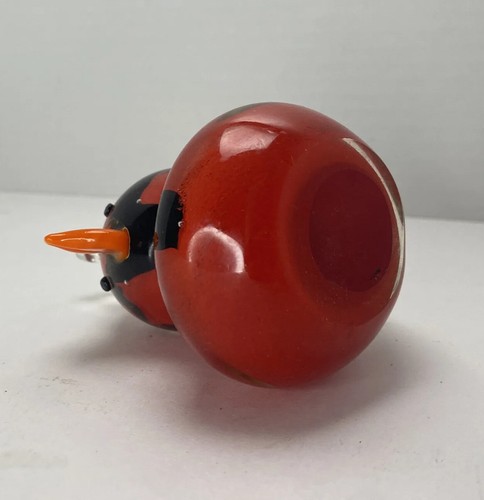 Red Bird CARDINAL Art Glass Paperweight Figurine Polished Bottom 4” - Picture 10 of 12