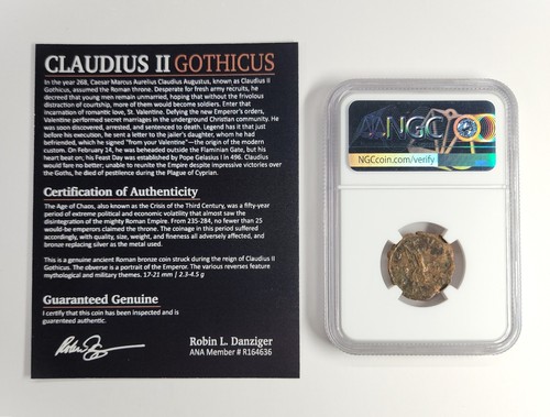 AD 268-270 BI Double-Denarius - Claudius II, Age of Chaos Ancient Coin - NGC - Picture 2 of 6