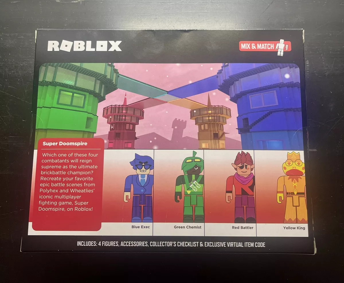 Roblox Action Collection - Super Doomspire Four Figure Pack [Includes  Exclusive Virtual Item]