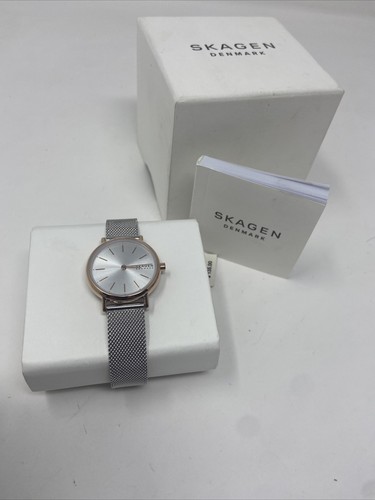 Skagen Signatur Edelstahl Mesh silbernes Zifferblatt Quarz SKW2997 Damenuhr neu - Bild 8 von 8