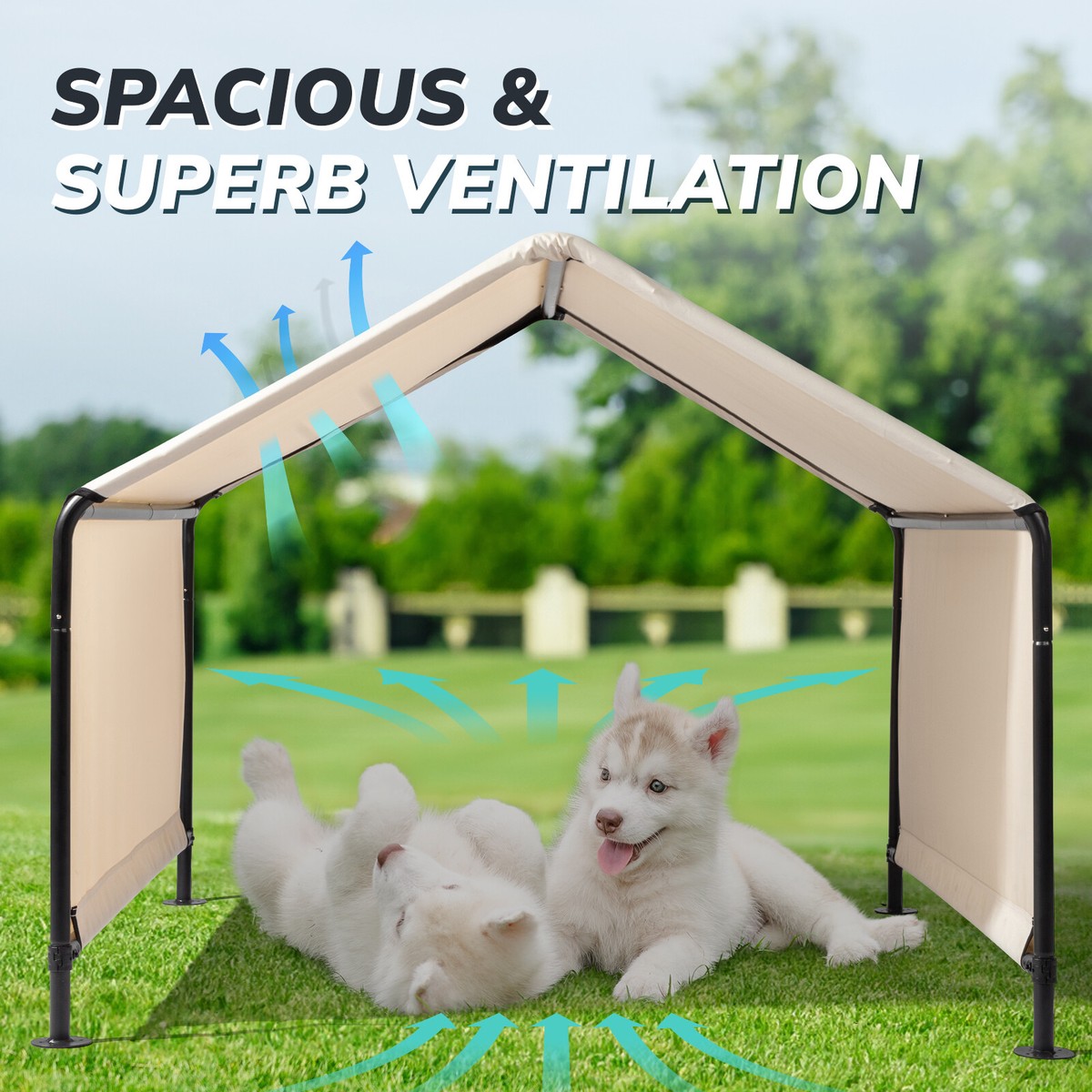 4'x4'x3' Outdoor Dog Shade Shelter Outdoor Sun Rain Canopy Pet