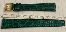 Gucci Green Genuine Leather Watch Band 18mm
