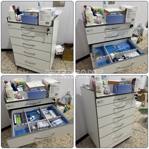 Dental Trolley Cart with Socket/Cart Acrylic Mobile Wooden Cabinet 4/5Drawers US - Picture 14 of 90