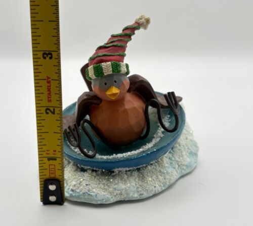 Russ Berrie Tweet Junto conmigo Figura de Navidad Pájaro de Nieve en Trineo de Hielo - Imagen 3 de 7