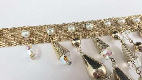 Collar colgante de malla en cascada de imitación perla AB de colección - Imagen 9 de 12