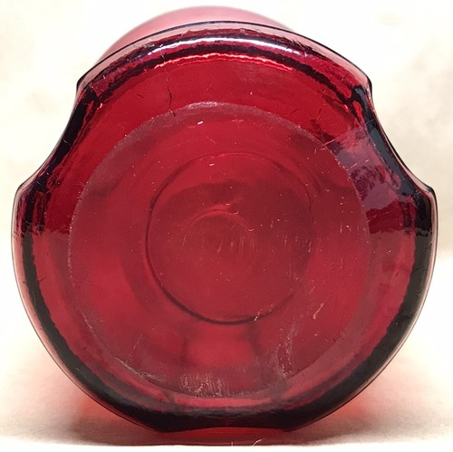 LOTE DE JARRÓN PORTAVELAS SANTUARIO RANURA 3 PUNTAS GLOBO VIDRIO ROJO GRUESO DE COLECCIÓN - Imagen 4 de 4