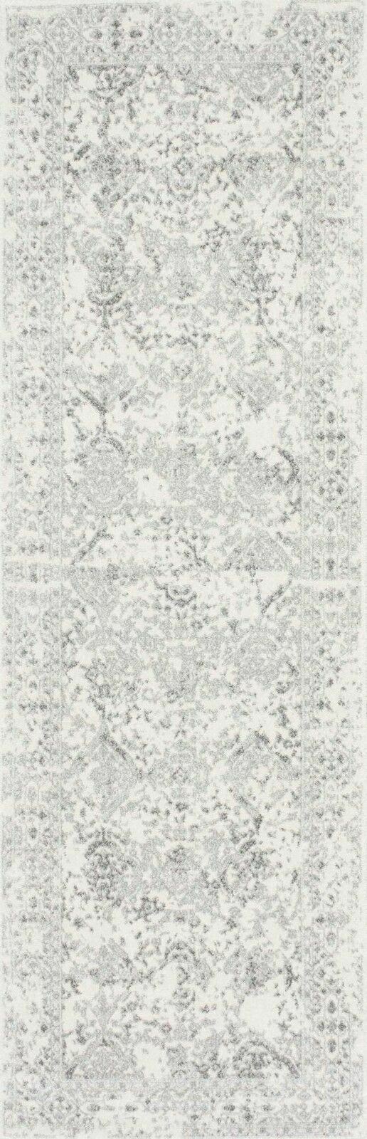 nuLOOM Distressed Floral Oriental Vintage Odell Area Rug in Gray and