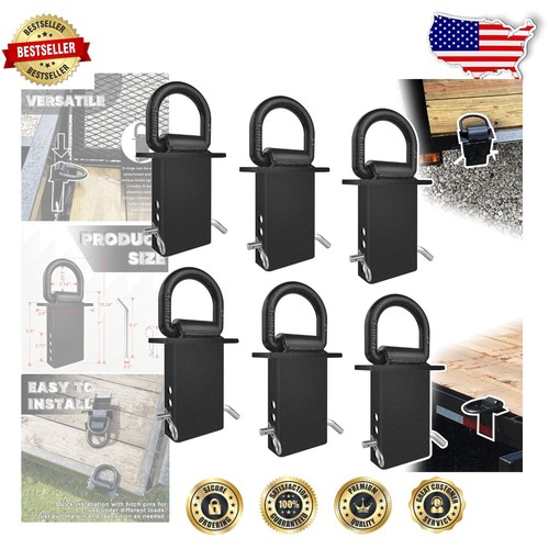 Durable Black D Rings Set - 6 Pcs Heavy Duty for Utility Trailers and Trucks