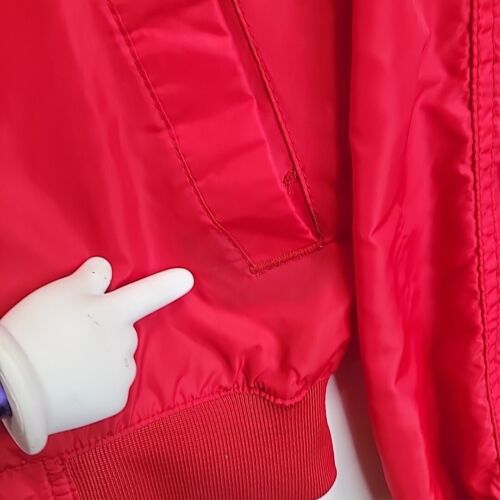 Vintage Tony Lama Jacke Herren groß rot Nylon Langarm Taschen Reißverschluss vorne - Bild 3 von 15