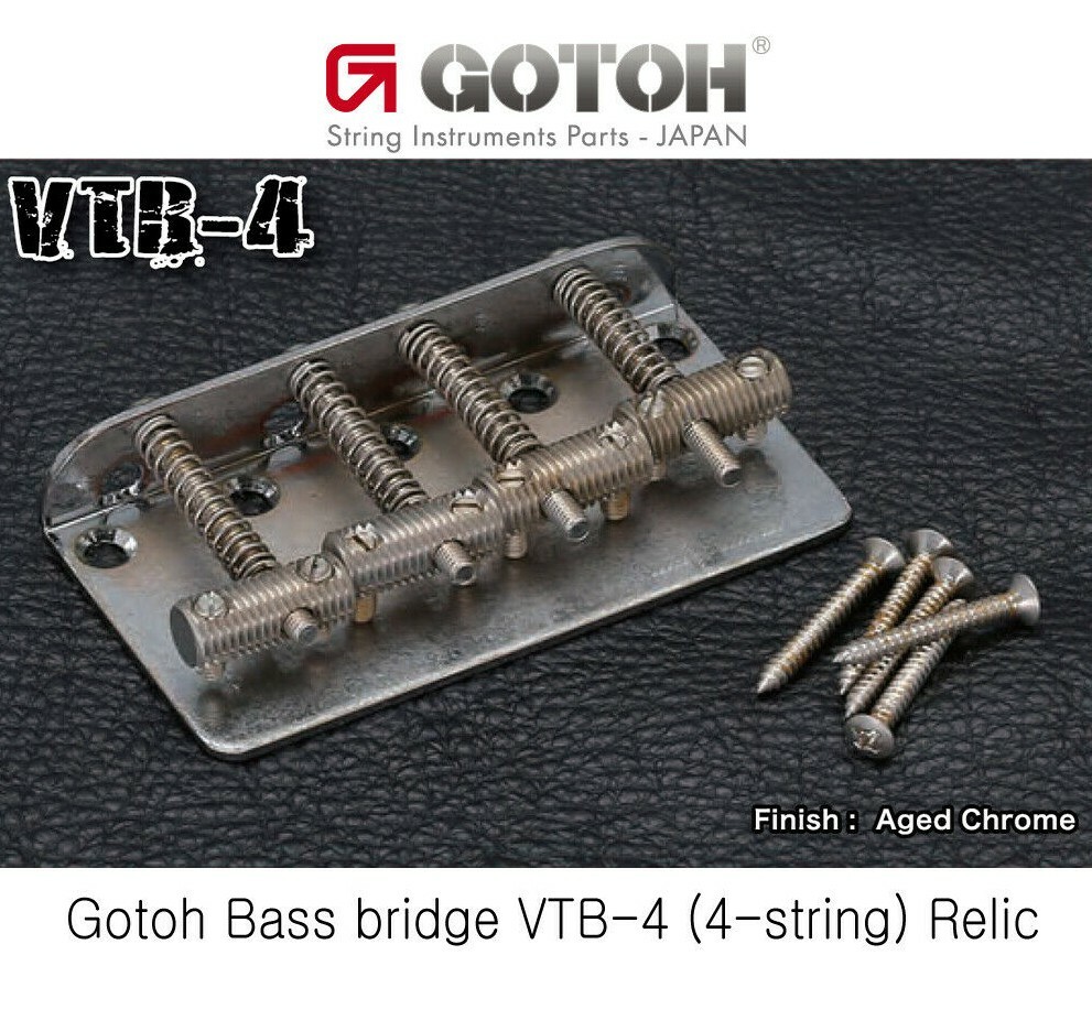 NEW GOTOH VTB-4 RELIC AGED CHROME Vintage Style 4-String Bass