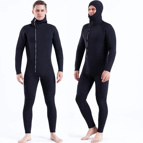 Traje de neopreno de 7 mm para hombre mantener caliente traje de neopreno con capucha trajes de manga larga de buceo - Imagen 20 de 22