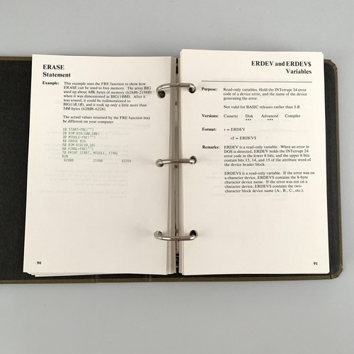 IBM BASIC 3.0 Manual Complete Binder w/ Handbook Quick Reference VTG 1984 - Picture 6 of 12