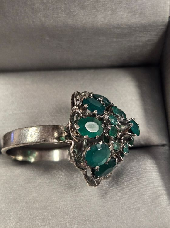 Sterling Silver Size 7 Bold Statement Ring With 1… - image 3