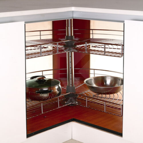 KITCHEN PANTRY CORNER ROTATING CAROUSEL REVOLVING MENTAL BASKET 270° cab 790mm - Picture 9 of 10
