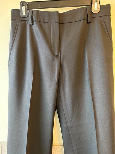 Neu ohne Etikett Gunex schwarze Wollmischung gerades Bein Bündchen Hose Größe 4 hergestellt in Italien - Bild 2 von 6