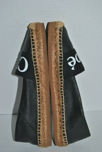 CHLOÉ Woody Logo Convertible Espadrille Flat Black Women's Size 39 EU - Picture 9 of 11