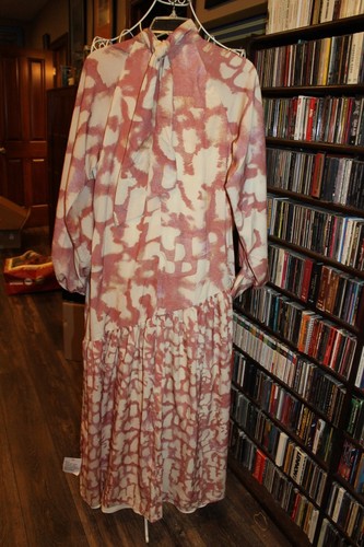 Asos Design drop waist tie dye style mauve ivory long dress  US 12 New (bin126) - Picture 4 of 6