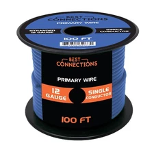 BEST CONNECTIONS Automotive Primary Wire - 100ft Various Color & Gauge Options