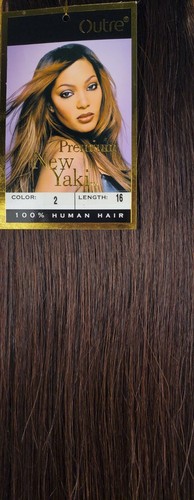 OUTRE PREMIUM NEW YAKI 100% Human Hair for Weaving 16 " Color: # 2 DARK BROWN - Picture 1 of 11