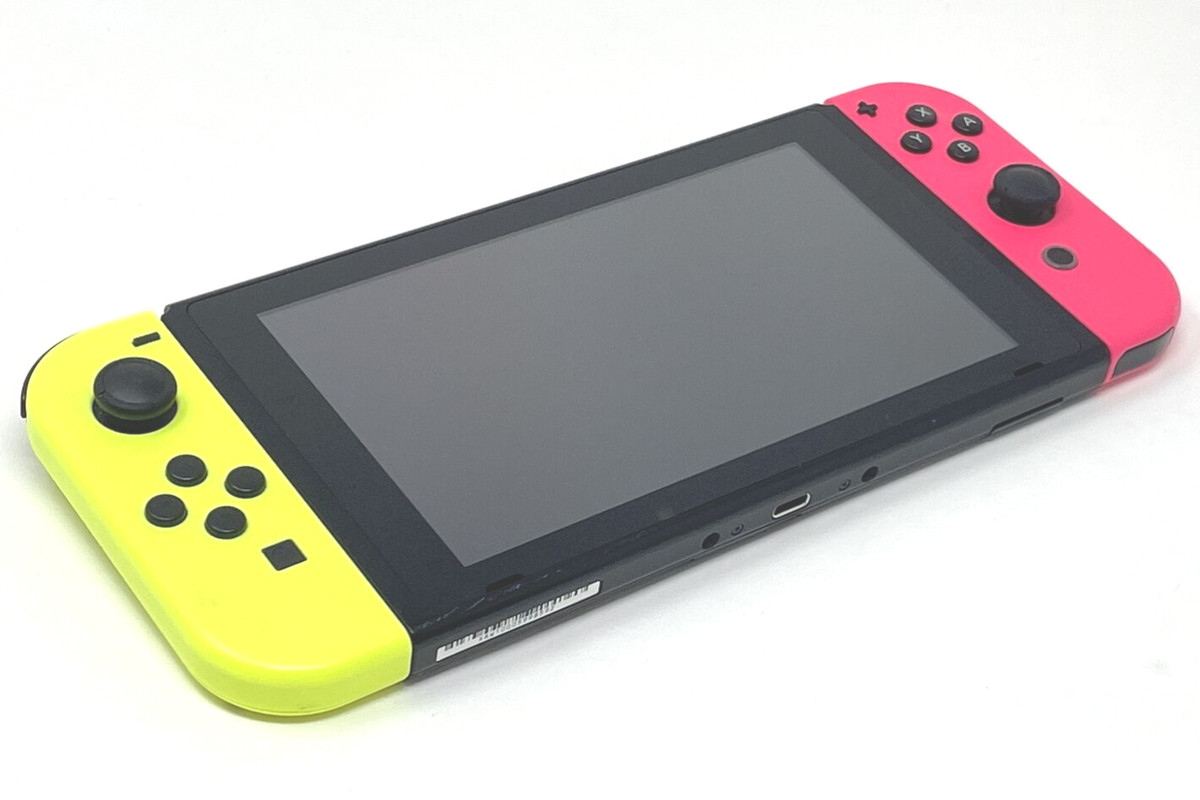 Nintendo Switch with Neon Pink and Neon Green Joy-Con HAC