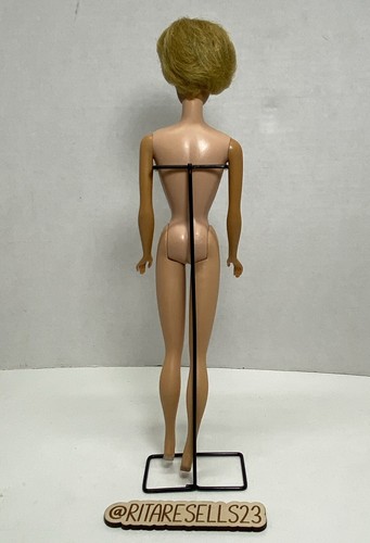 Vintage 1965 Platinum Blonde Bubblecut Barbie Doll #850 White Lips - Picture 3 of 18