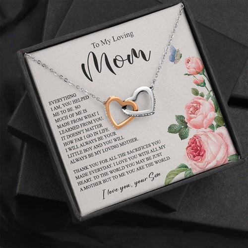 To My Loving Mom Necklace, Gift for Mom from Son, Mother's Day Jewelry Gifts - Picture 4 of 7